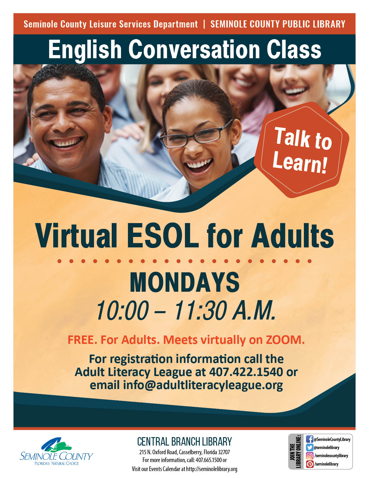 Virtual ESOL for Adults Central Branch