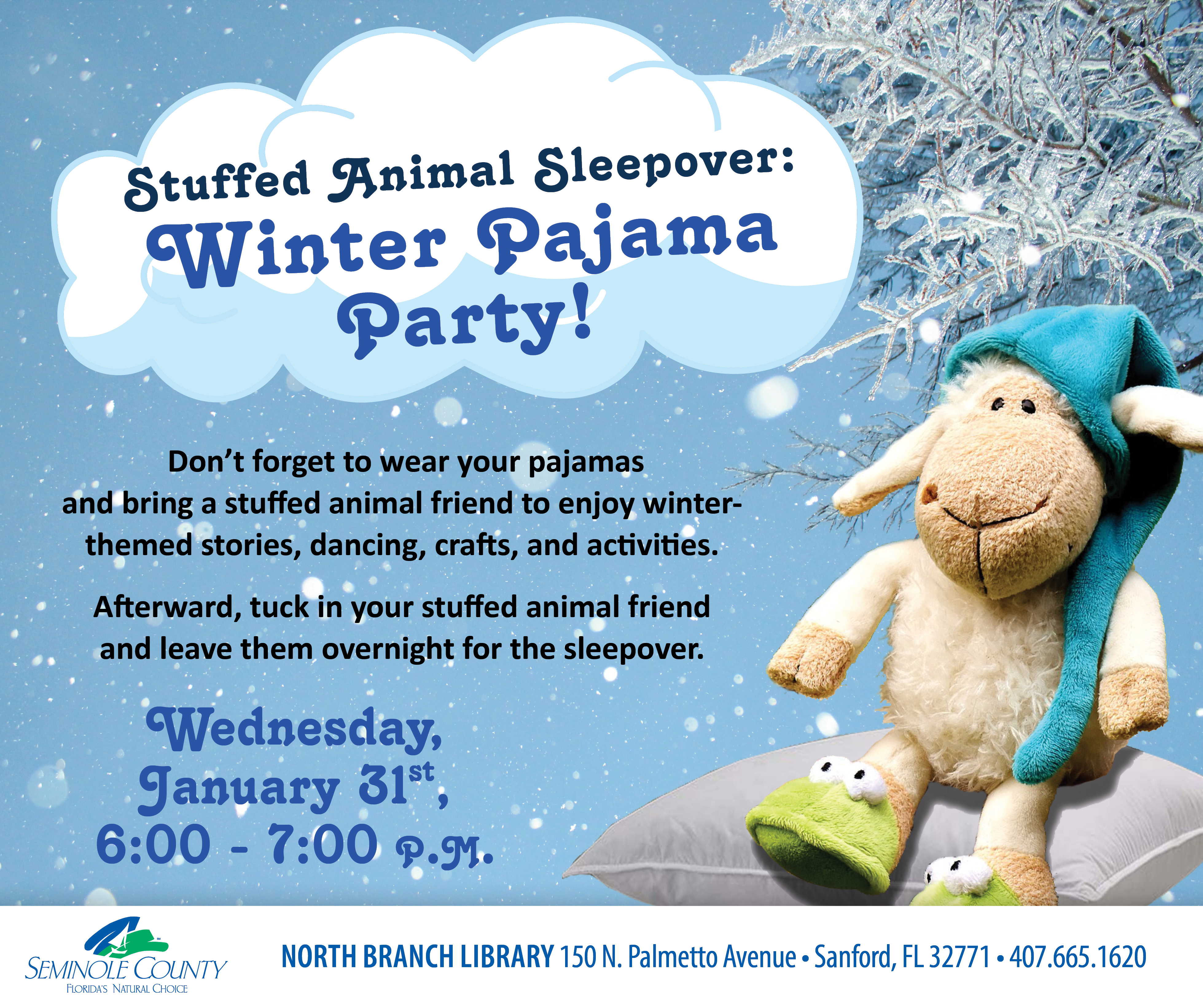 Stuffed Animal Sleepover - Winter Pajama Party - North