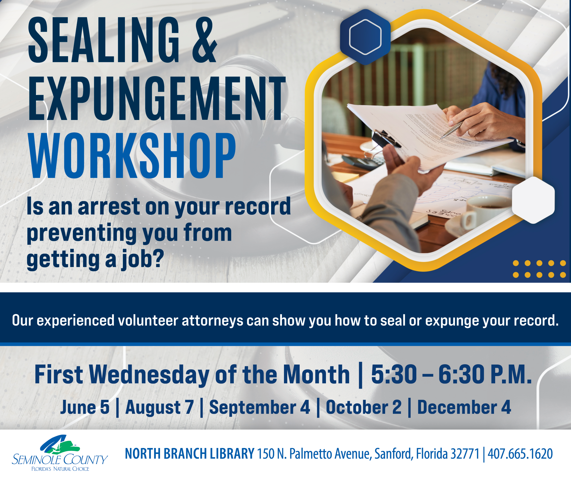 Sealing and Expungement Workshop at North Branch Library