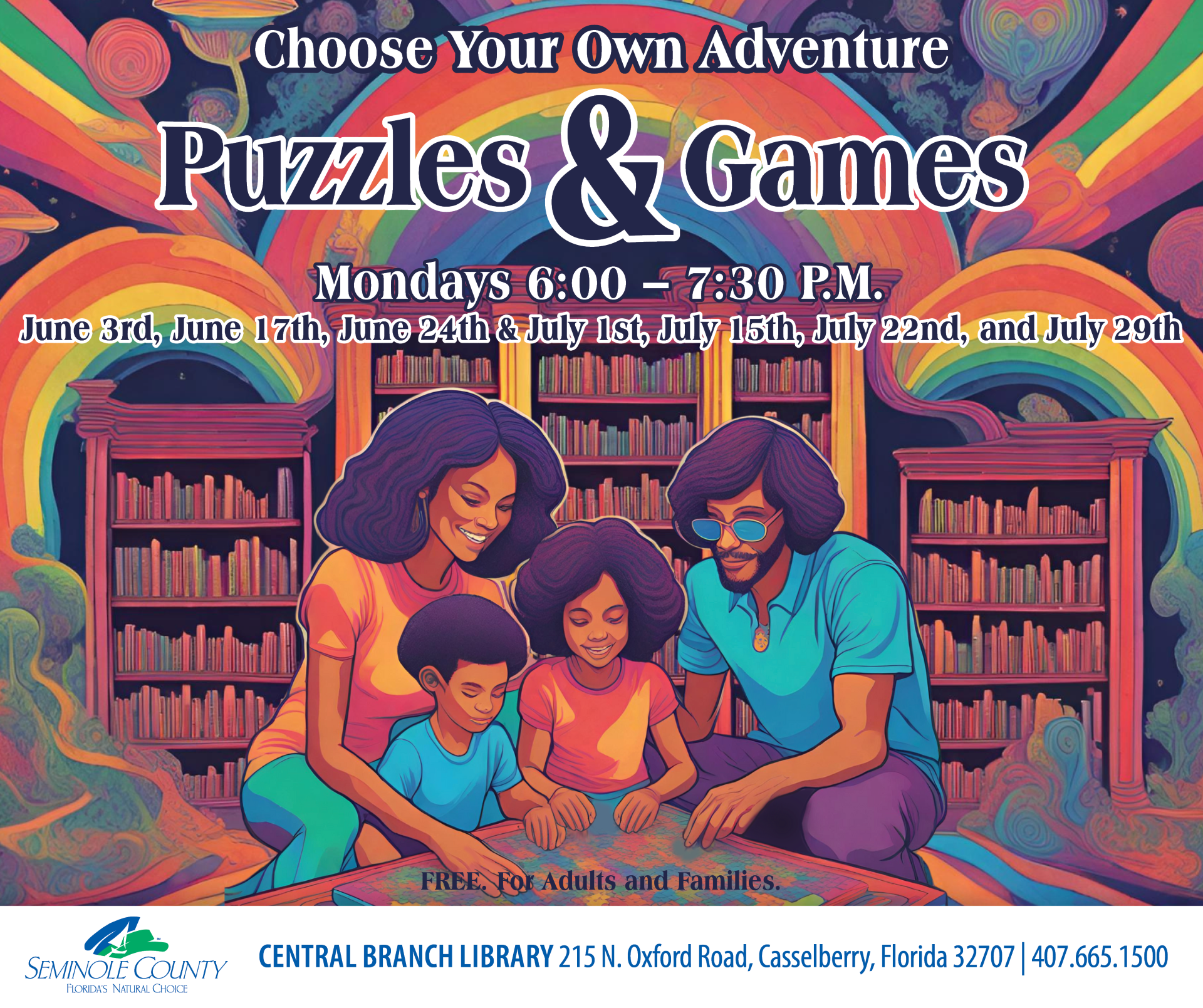 Choose Your Own Adventure Puzzles & Games program at Central Branch Library