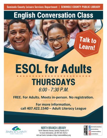 ESOL for Adults at North Branch Library