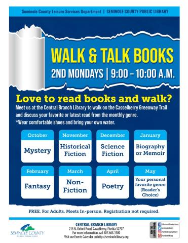 Walk & Talk Books! @ Central Branch Library