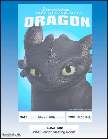 Interactive Movie How to Train Your Dragon at West Branch Library