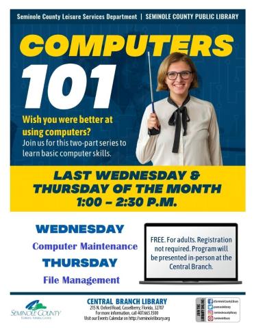 Computer Maintenance and File  Management Program at Central Branch Library