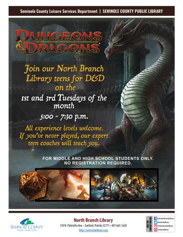 Dungeons and Dragons for Teens  - North Branch Library