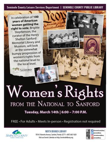 Women’s Rights from the National to Sanford Program at North Branch Library