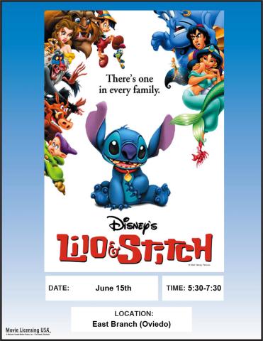 Family Movie Lilo and Stitch at East Branch Library