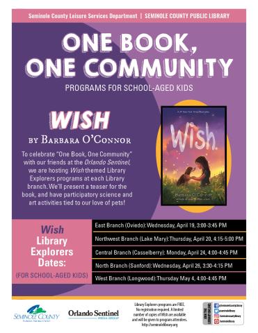SPECIAL Library Explorers: "One Book One Community" - Wish