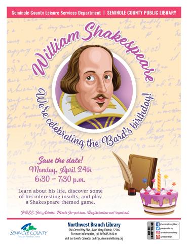 Shakespeare's Birthday Program Flyer