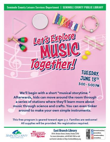 Let's Explore Music Together! East Branch Library