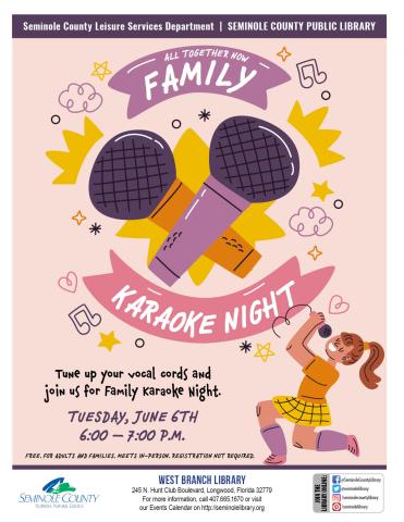All Together Now Family Karaoke Night at West Branch Library