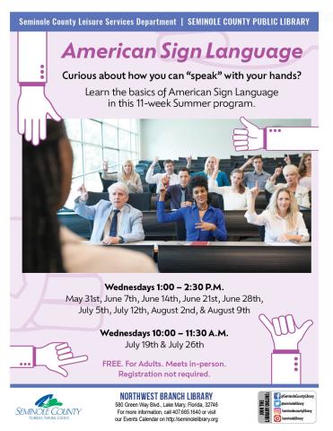 American Sign Language Summer Program at Northwest Branch Library
