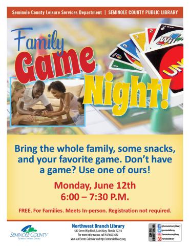 Family Game Night at Northwest Branch Library