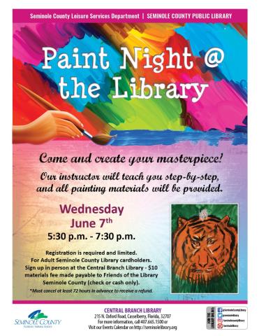 Paint Night at Central Branch Library