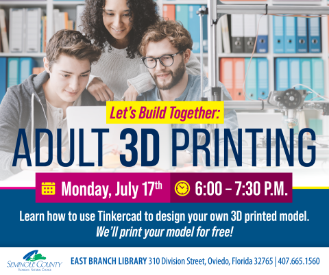 3D Printing for Adults program at East Branch Library