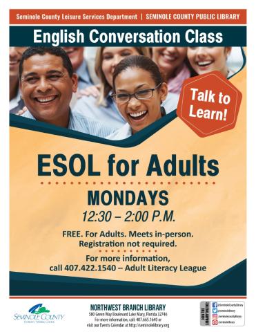 ESOL for Adults at Northwest Branch Library