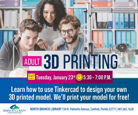 Adult 3D Printing program at North Branch Library