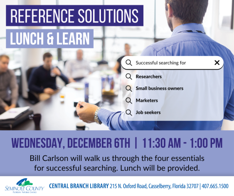 Reference Solutions Lunch & Learn at Central Branch Library