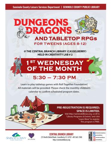 Dungeons and Dragons for Tweens - Central Branch Library