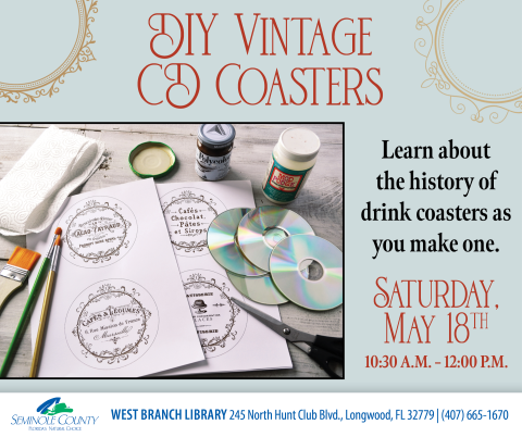 Vintage CD Coasters program at West Branch Library