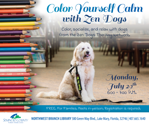 Color Yourself Calm with Zen Dogs program at Northwest Branch Library