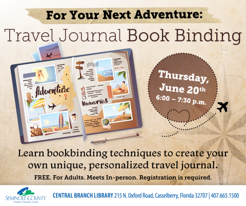 Travel Journal Book Binding Program at Central Branch Library