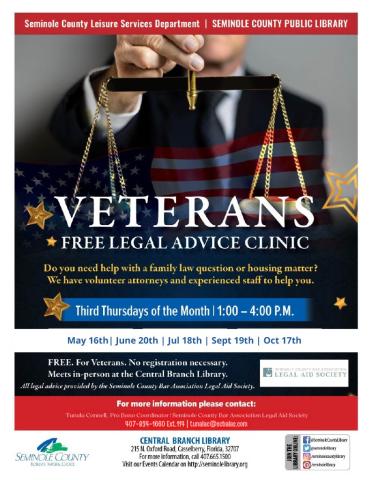 Veterans Free Legal Advice Clinic at Central Branch