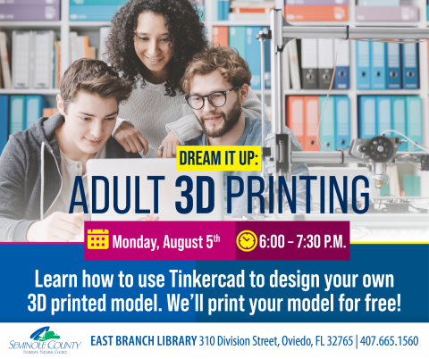 Adult 3D Printing program at East Branch Library