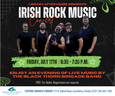 Irish Rock Music Concert at Central Branch Library