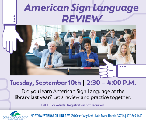 American Sign Language Review program at Northwest Branch Library