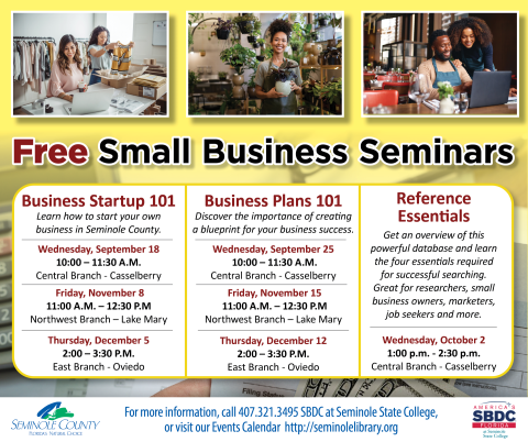 SBDC Business Seminars Fall 2024