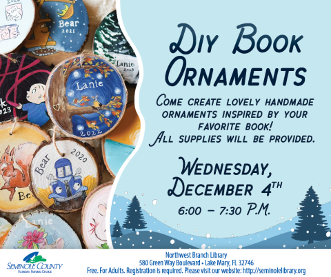 DIY Book Ornaments program at Northwest Branch Library