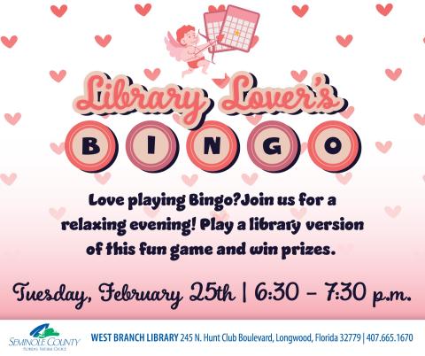 Library Lover's Bingo Night at West Branch Library