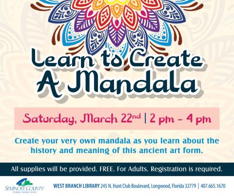 Learn to Create a Mandala program at West Branch Library