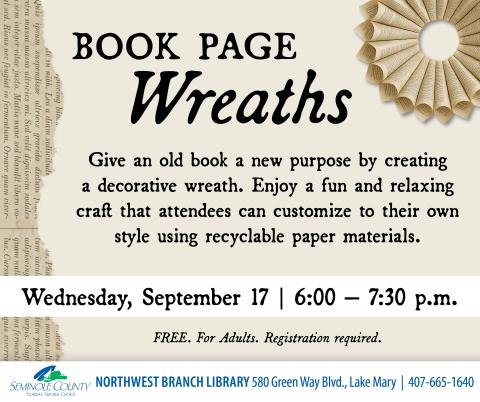 Book Page Wreath flyer