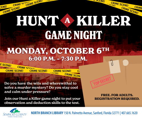 Hunt a Killer game night flyer