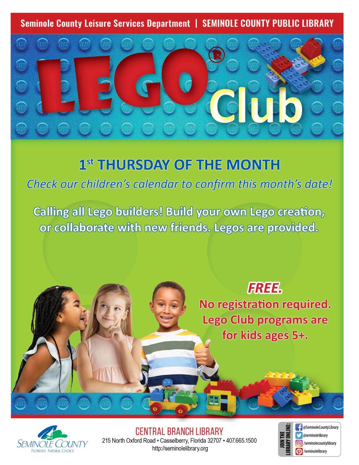 Lego Club at Central Branch Library
