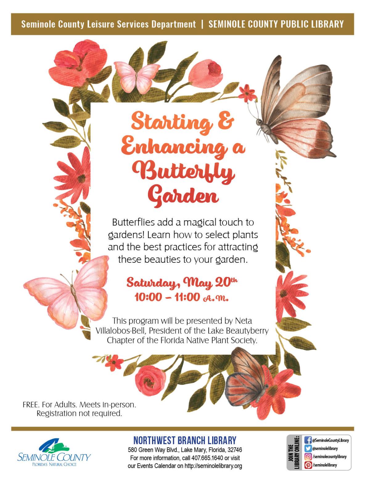 Starting and Enhancing a Butterfly Garden Program at Northwest Branch Library