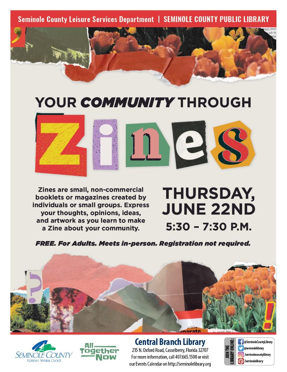 Your Community Through Zines Program at Central Branch Library