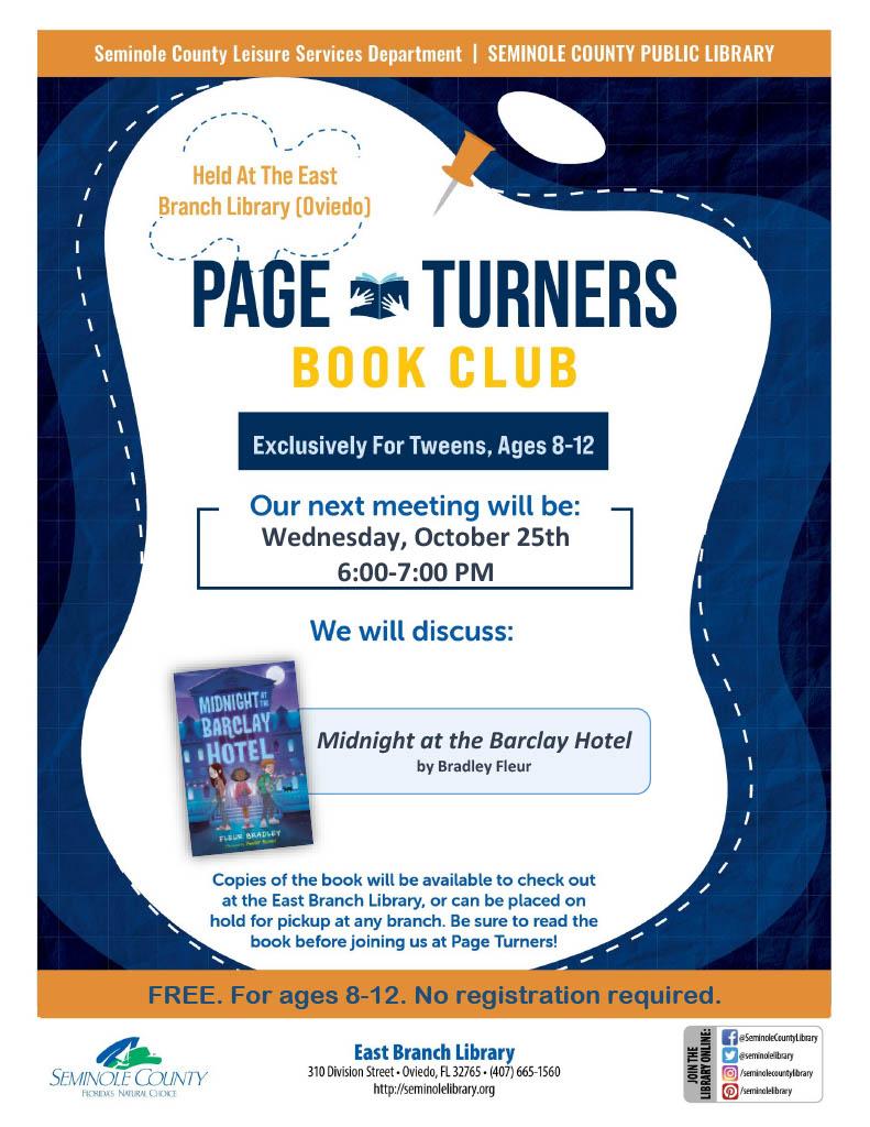 Page Turners Book Club - Midnight at the Barclay Hotel