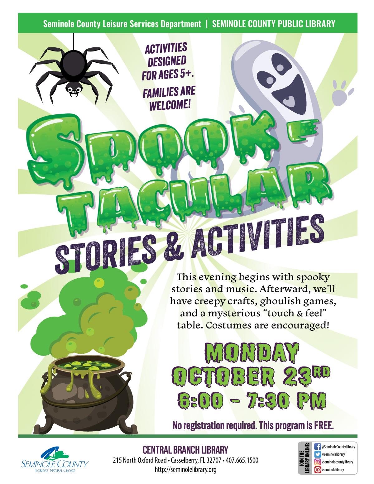 Spooktacular Stories and Activities - Central Branch Library