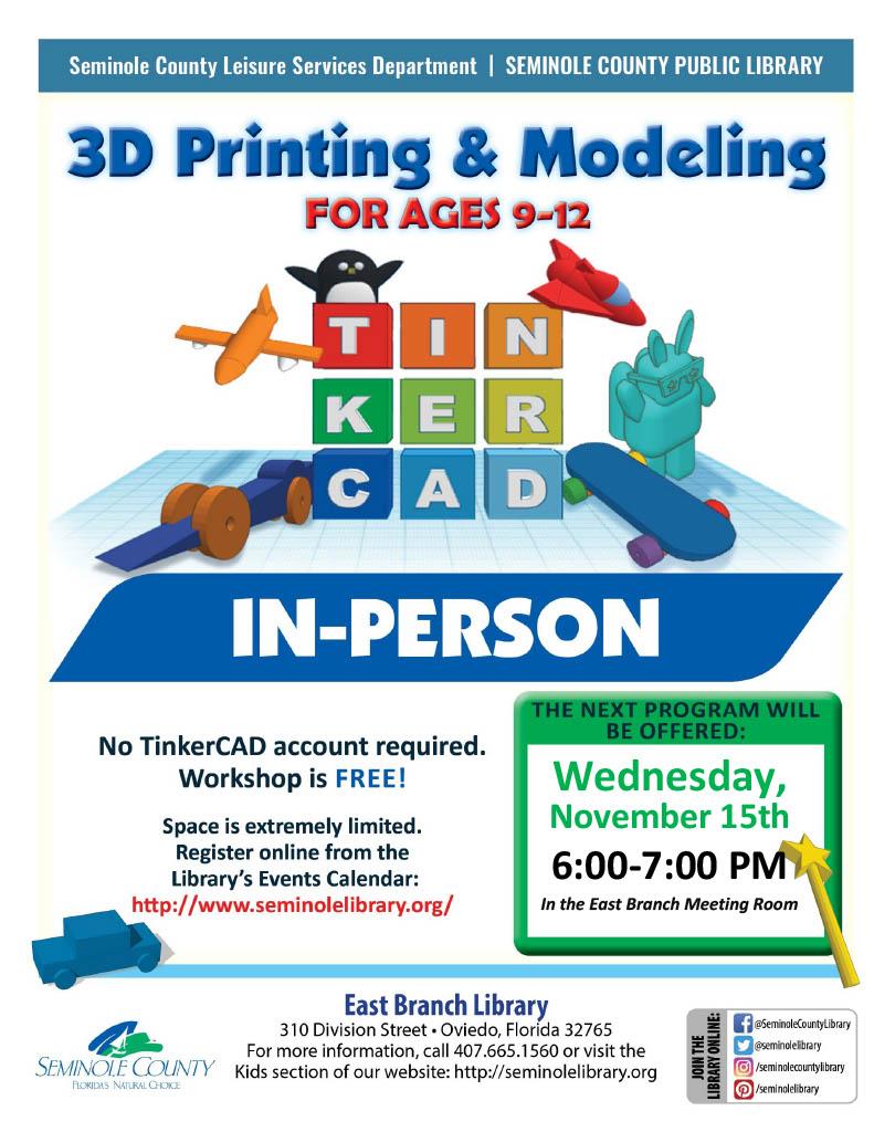 3D Printing & Modeling for Ages 9-12