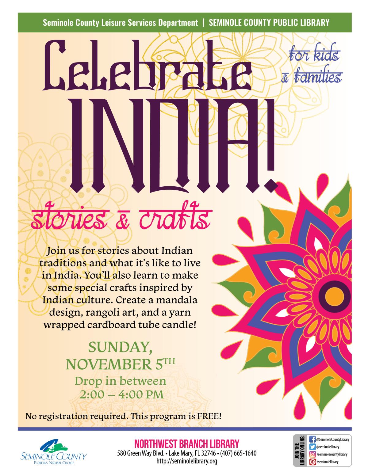 Celebrate India - Northwest Branch Library