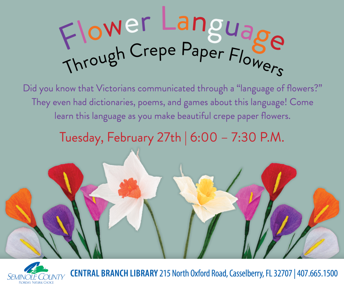 Crepe Paper Flowers program at Central Branch Library