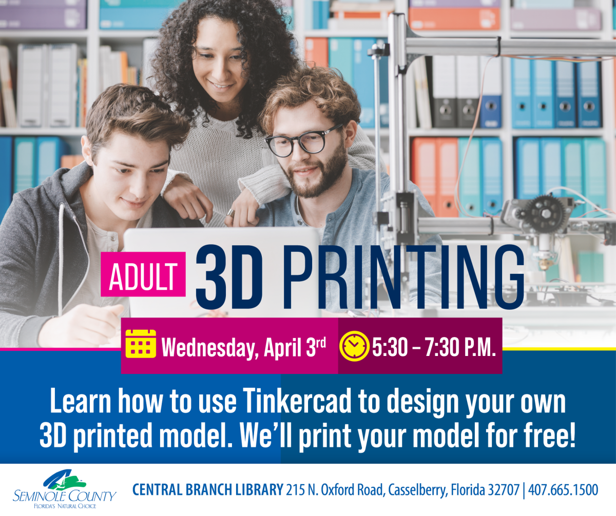 3D Printing for Adults program at Central Branch Library