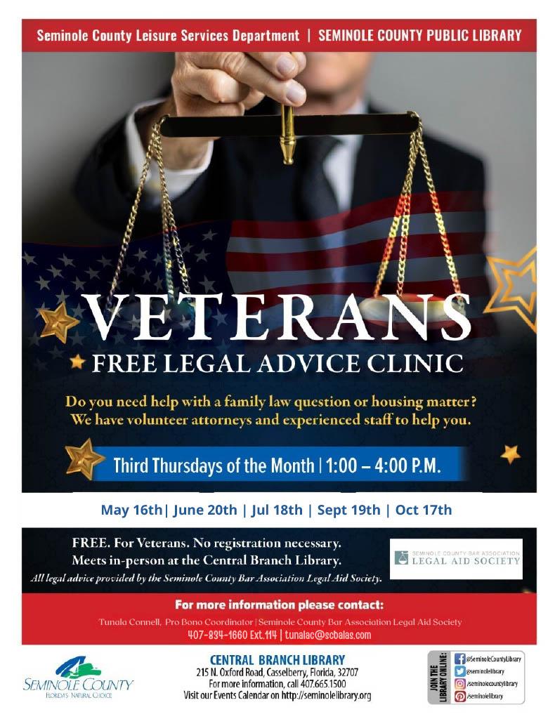 Veterans Free Legal Advice Clinic at Central Branch