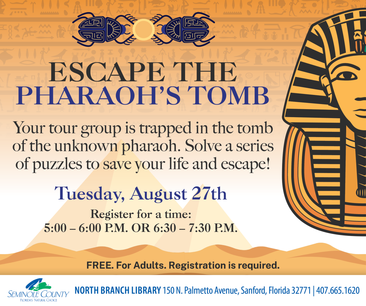 Escape the Pharaoh's Tomb Program for Adults at North Branch Library