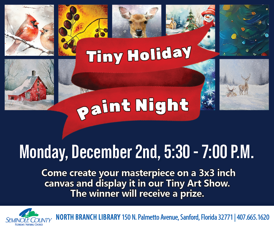 Tiny Holiday Paint Night program at North Branch Library