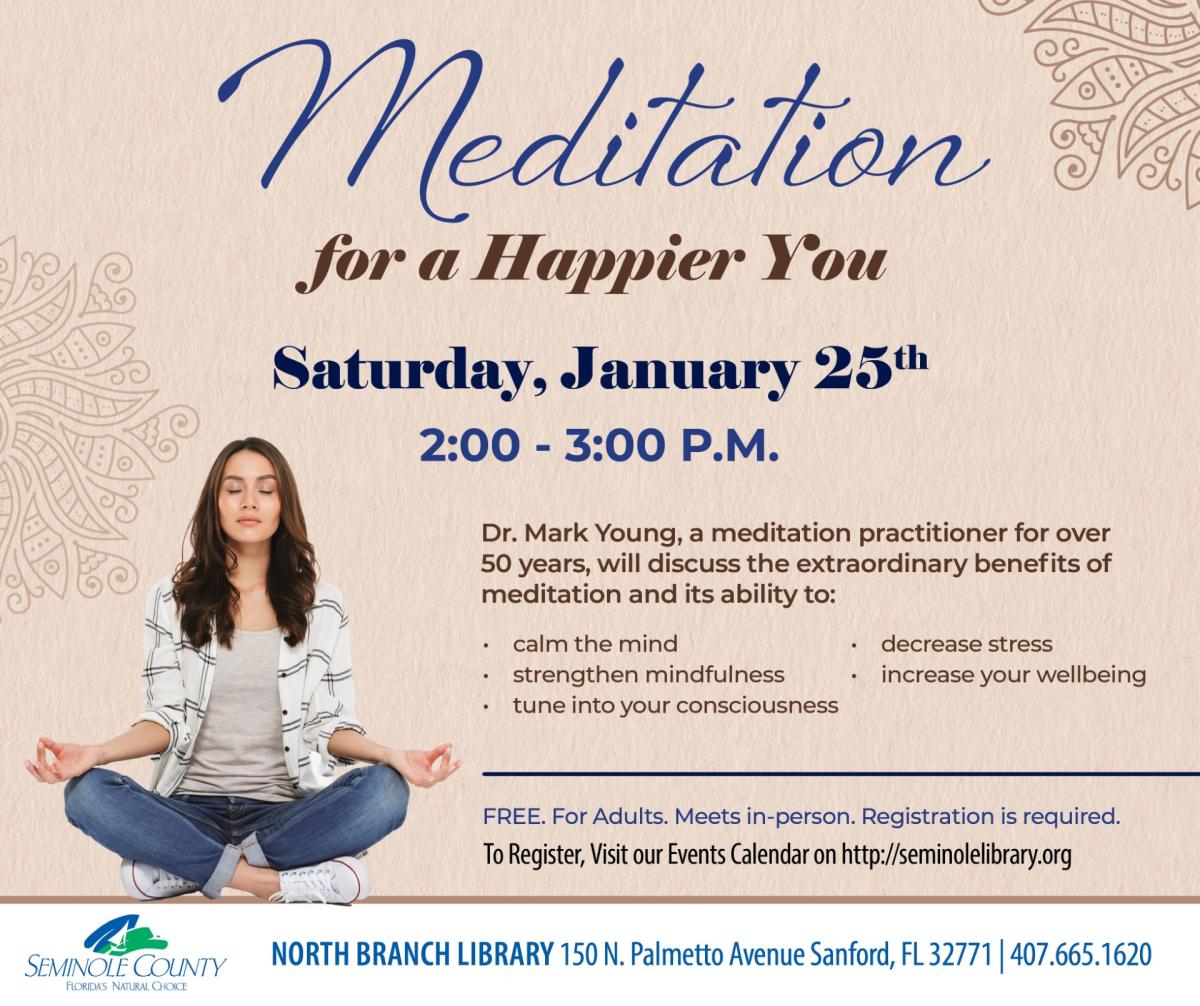 Meditation for a Happier You program at North Branch Library