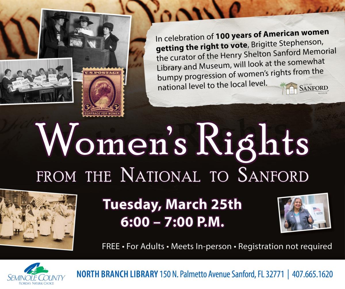 Women's Rights from the National to Sanford program at North Branch Library